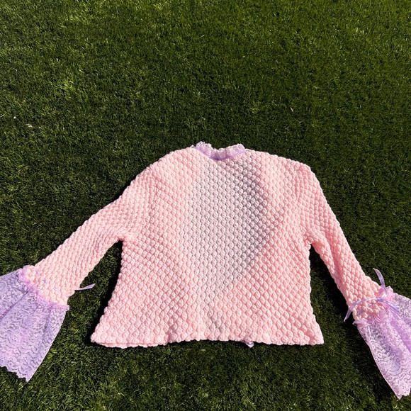 Vintage Odette Barsa Pink and Purple Lace Trimmed Top - Picture 8 of 9